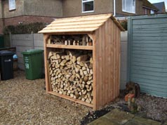 Style C Log store with kindling shelf