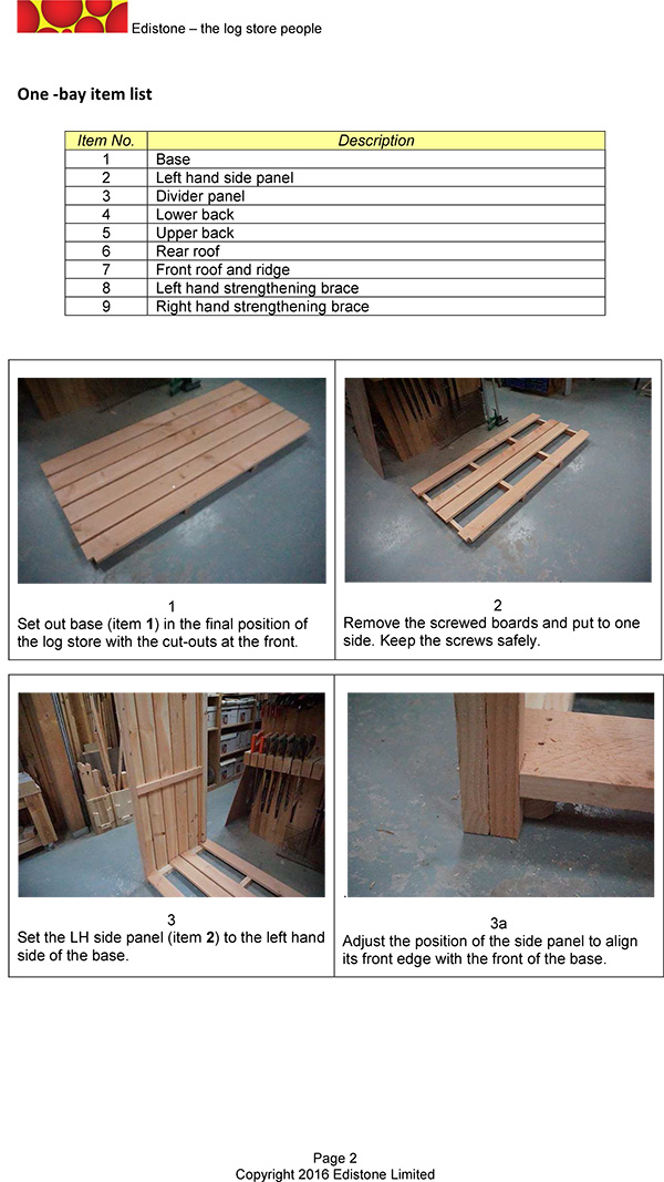 Building your one bay log store instructions