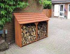 Style A Log store 2 bays stained